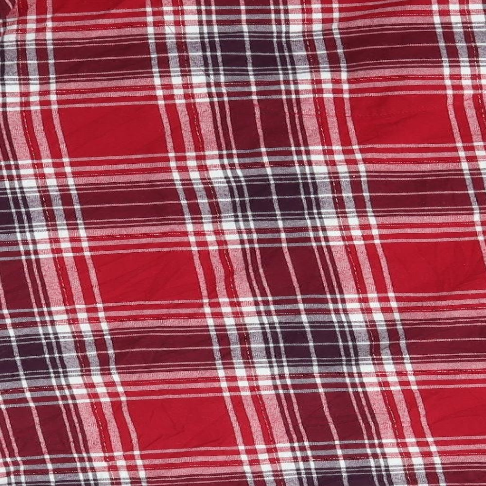 M&S Womens Red Check  Top Pyjama Top Size 20