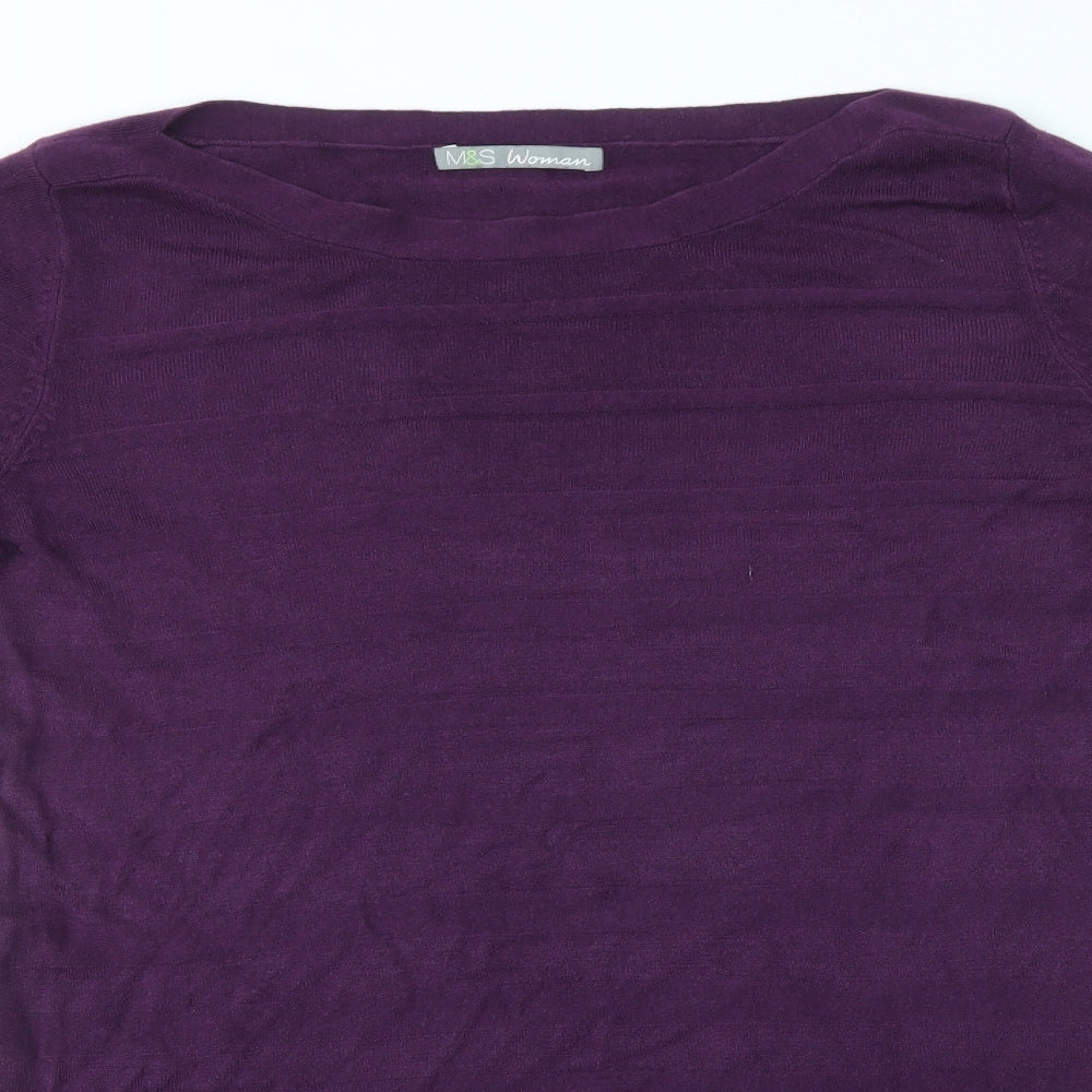 M&S Womens Purple   Jumper Dress  Size 14