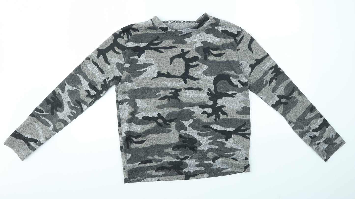 Preworn Womens Grey Camouflage  Pullover Jumper Size S