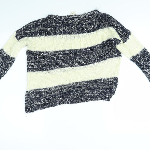 Andrea Jovine Womens Multicoloured Striped  Pullover Jumper Size M