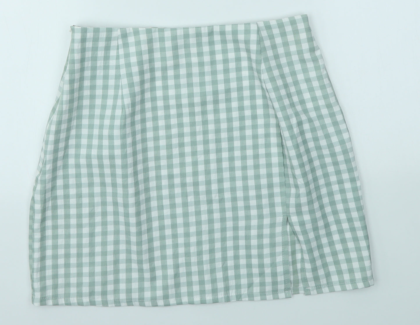 SheIn Womens Green Check  A-Line Skirt Size XS