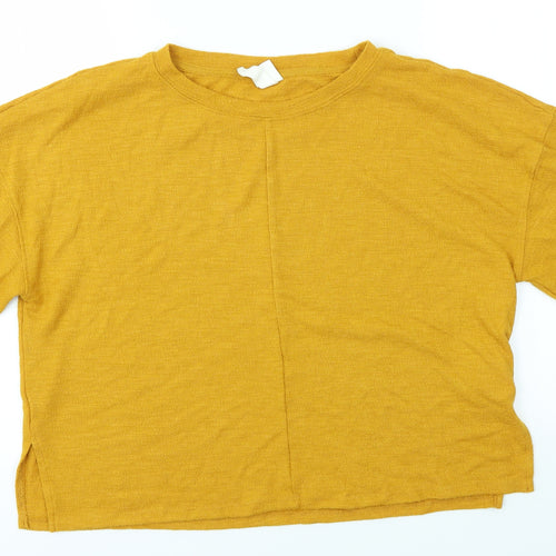 H&M Womens Yellow   Basic Blouse Size S