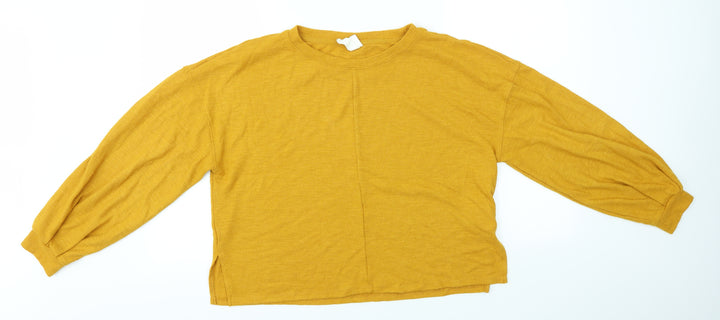 H&M Womens Yellow   Basic Blouse Size S