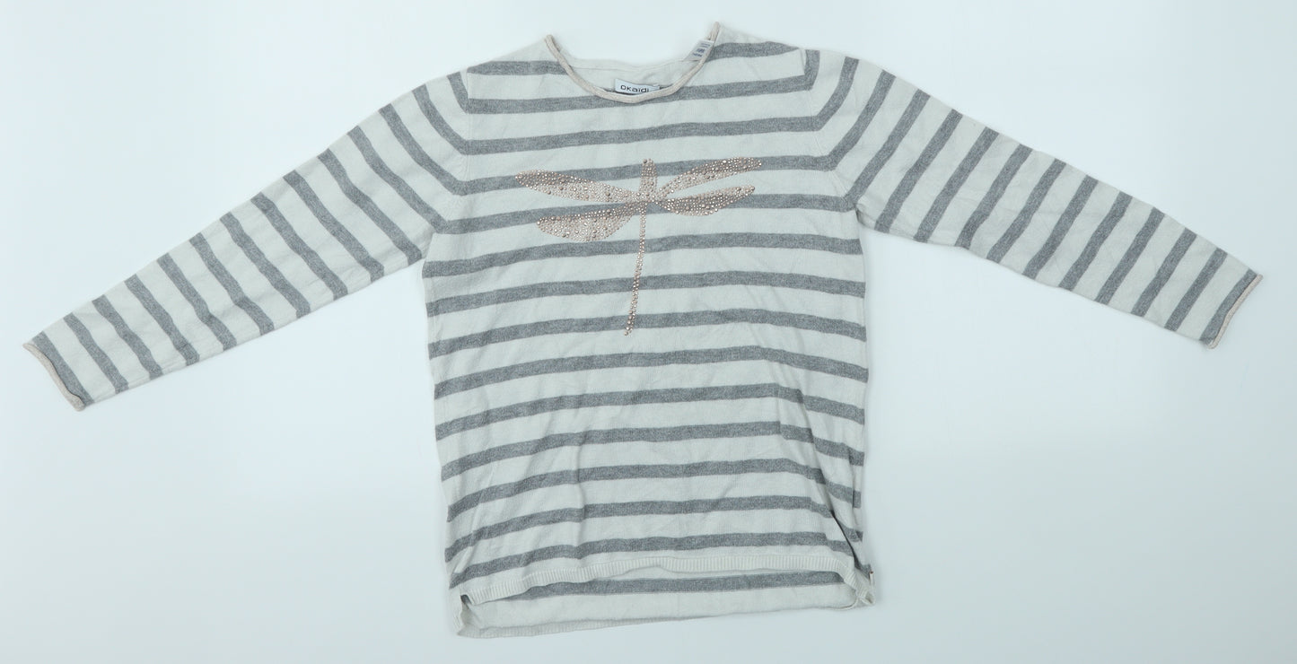 Okaidi Girls Multicoloured Striped  Pullover Jumper Size 10 Years