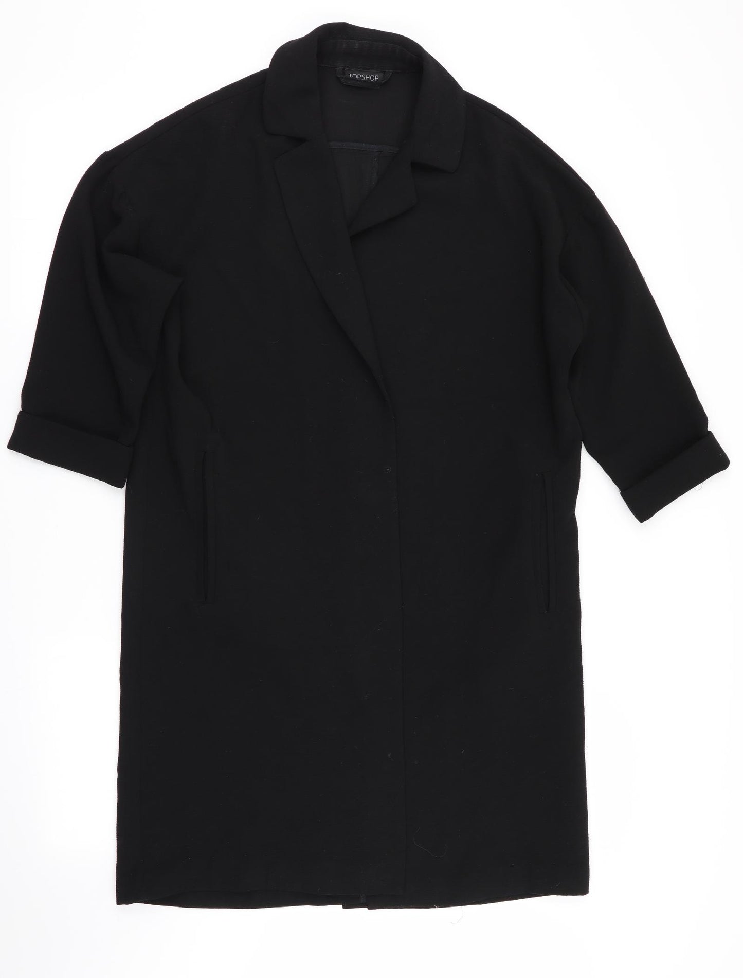 Topshop Womens Black   Jacket Coat Size 8  - Longline Jacket