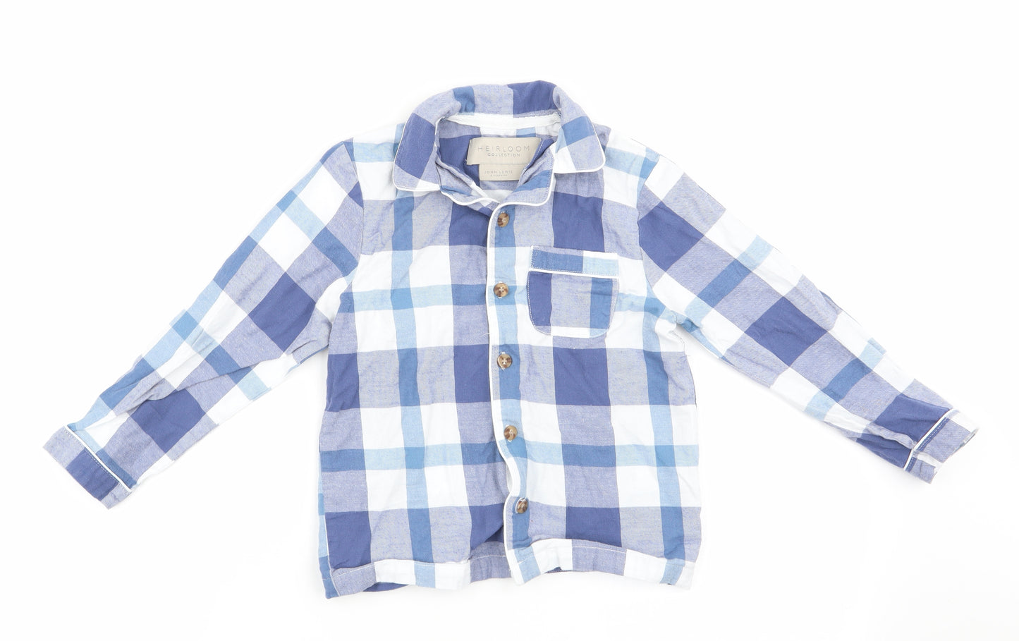 John Lewis Boys Blue Check  Basic Button-Up Size 6 Years