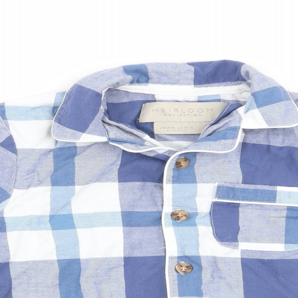 John Lewis Boys Blue Check  Basic Button-Up Size 6 Years