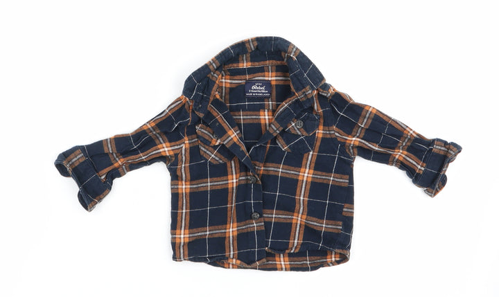 Mini Rebel Boys Blue Check  Basic Button-Up Size 3-6 Months