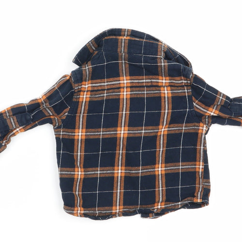 Mini Rebel Boys Blue Check  Basic Button-Up Size 3-6 Months