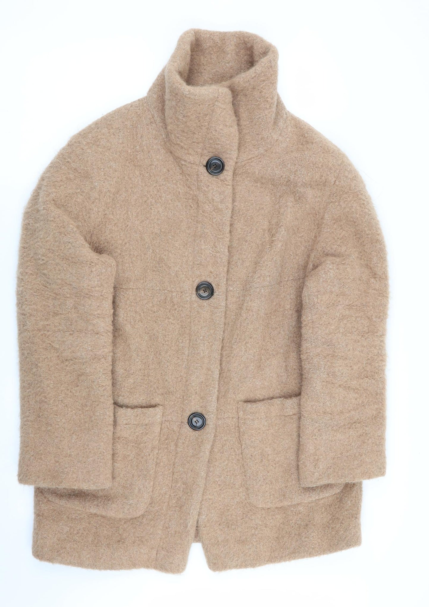 Dinomoda Womens Beige   Overcoat Coat Size 8