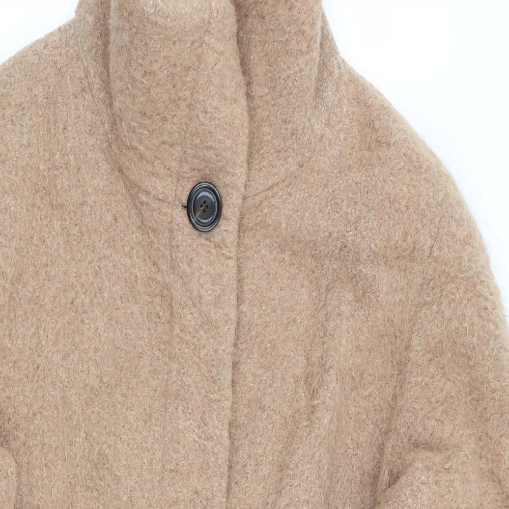Dinomoda Womens Beige   Overcoat Coat Size 8