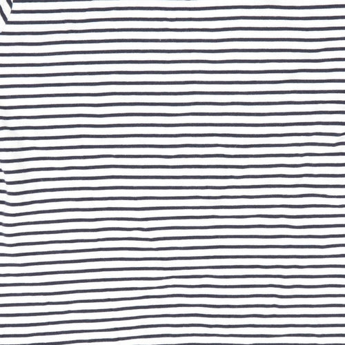 ISLE Essentials Womens Blue Striped  Basic T-Shirt Size 14
