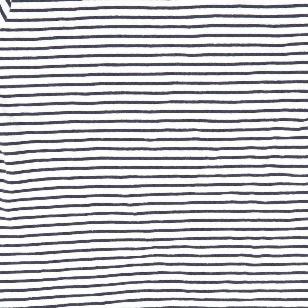 ISLE Essentials Womens Blue Striped  Basic T-Shirt Size 14