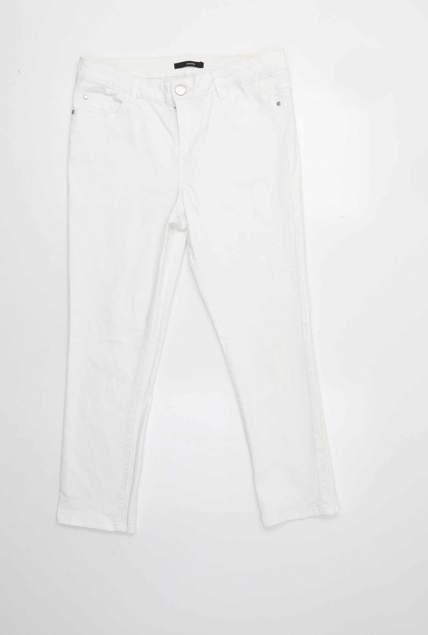 George Womens White   Straight Jeans Size 12 L26 in