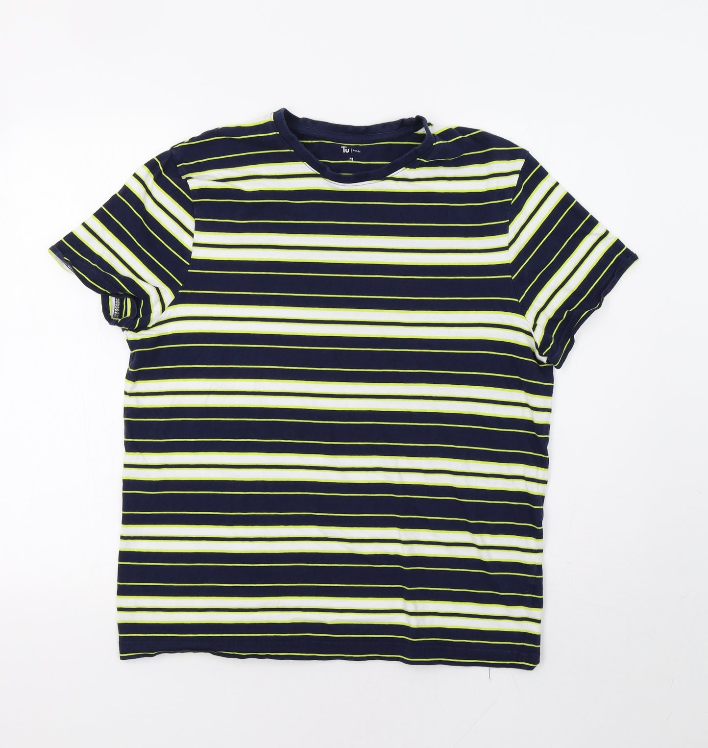 TU Mens Blue Striped   T-Shirt Size M
