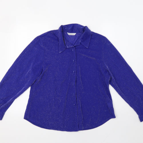 Berkertex Womens Blue   Basic Button-Up Size 18