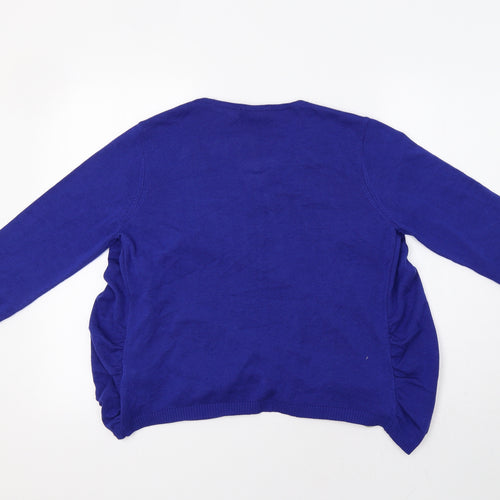Per Una Womens Blue Geometric  Cardigan Jumper Size 14