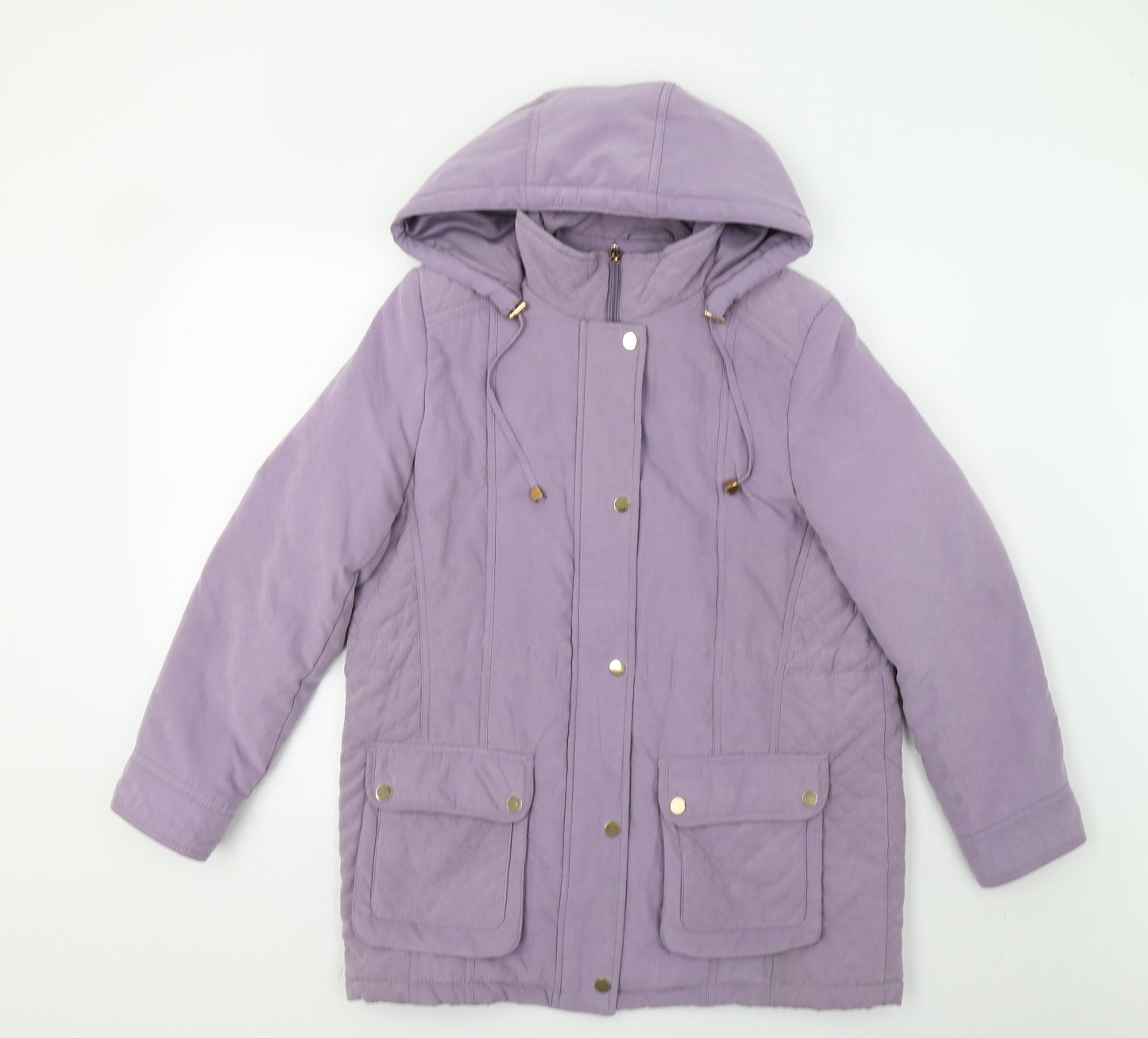 Isle Womens Purple   Parka Coat Size 12