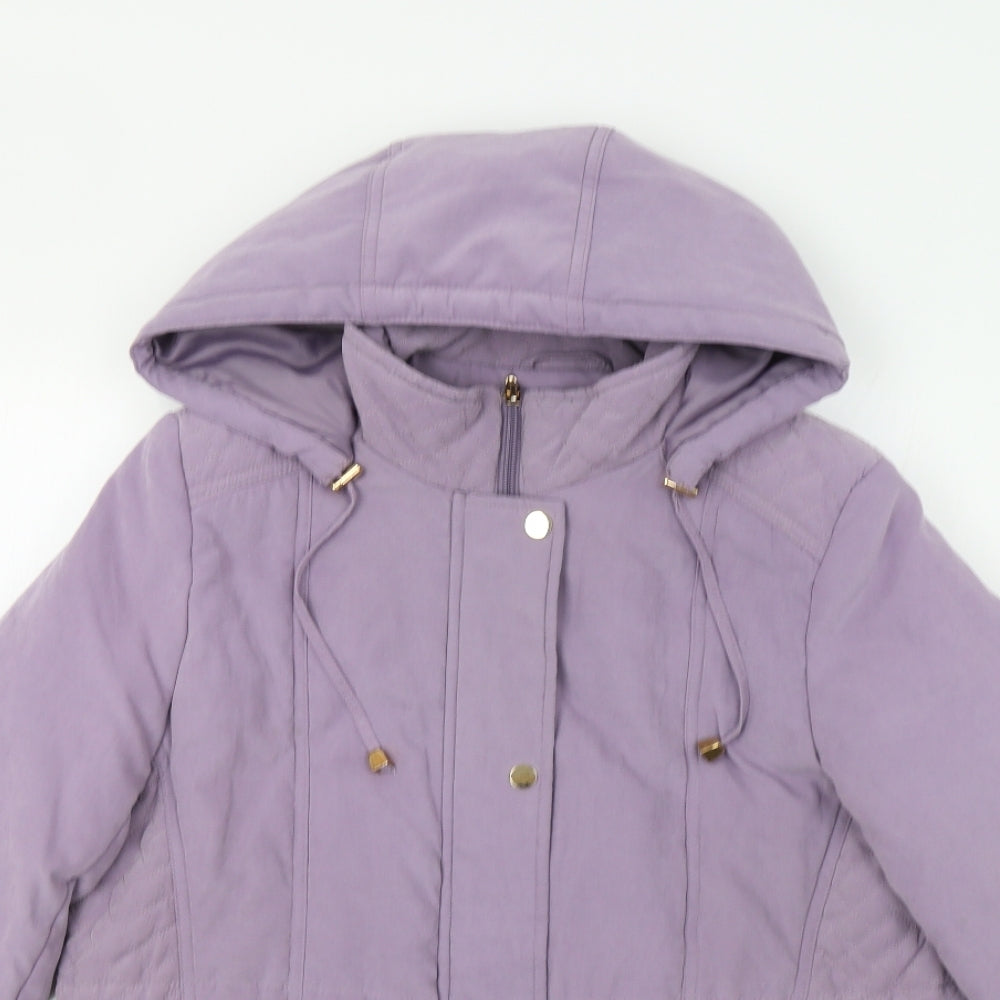 Isle Womens Purple   Parka Coat Size 12
