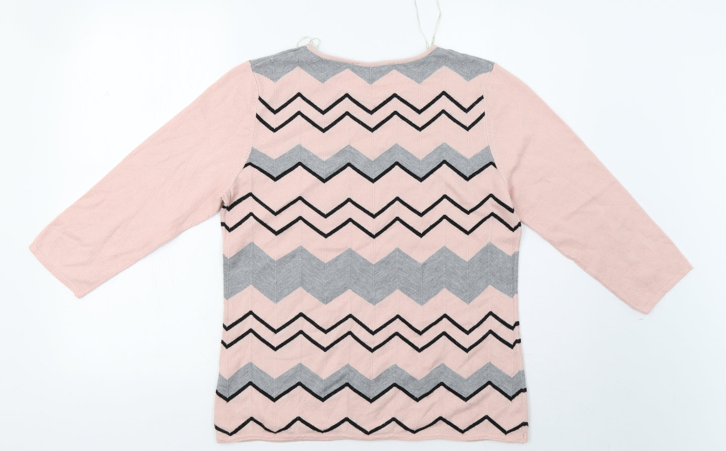 Bonmarche Womens Pink Striped  Pullover Jumper Size 12