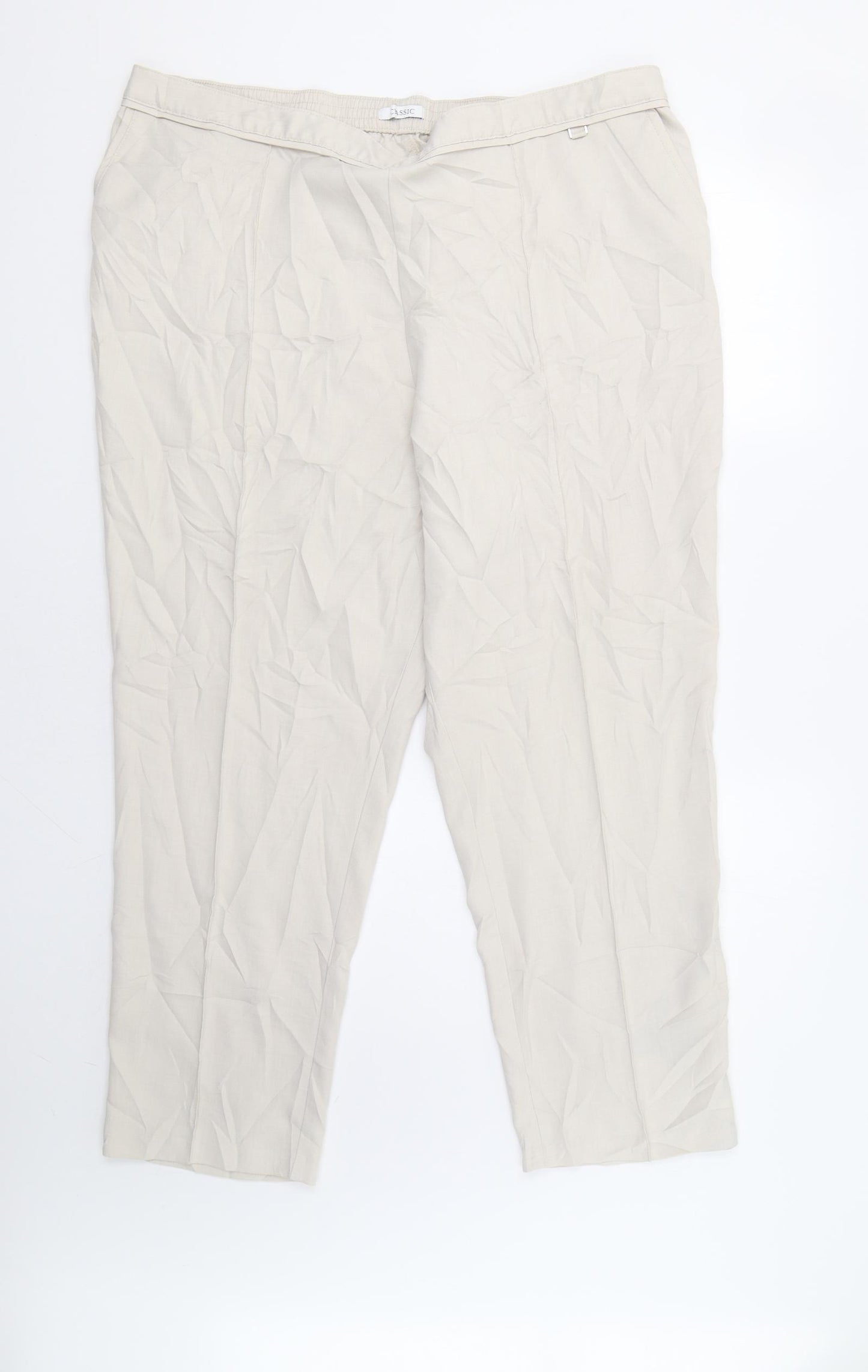 M&S Womens Beige   Trousers  Size 22