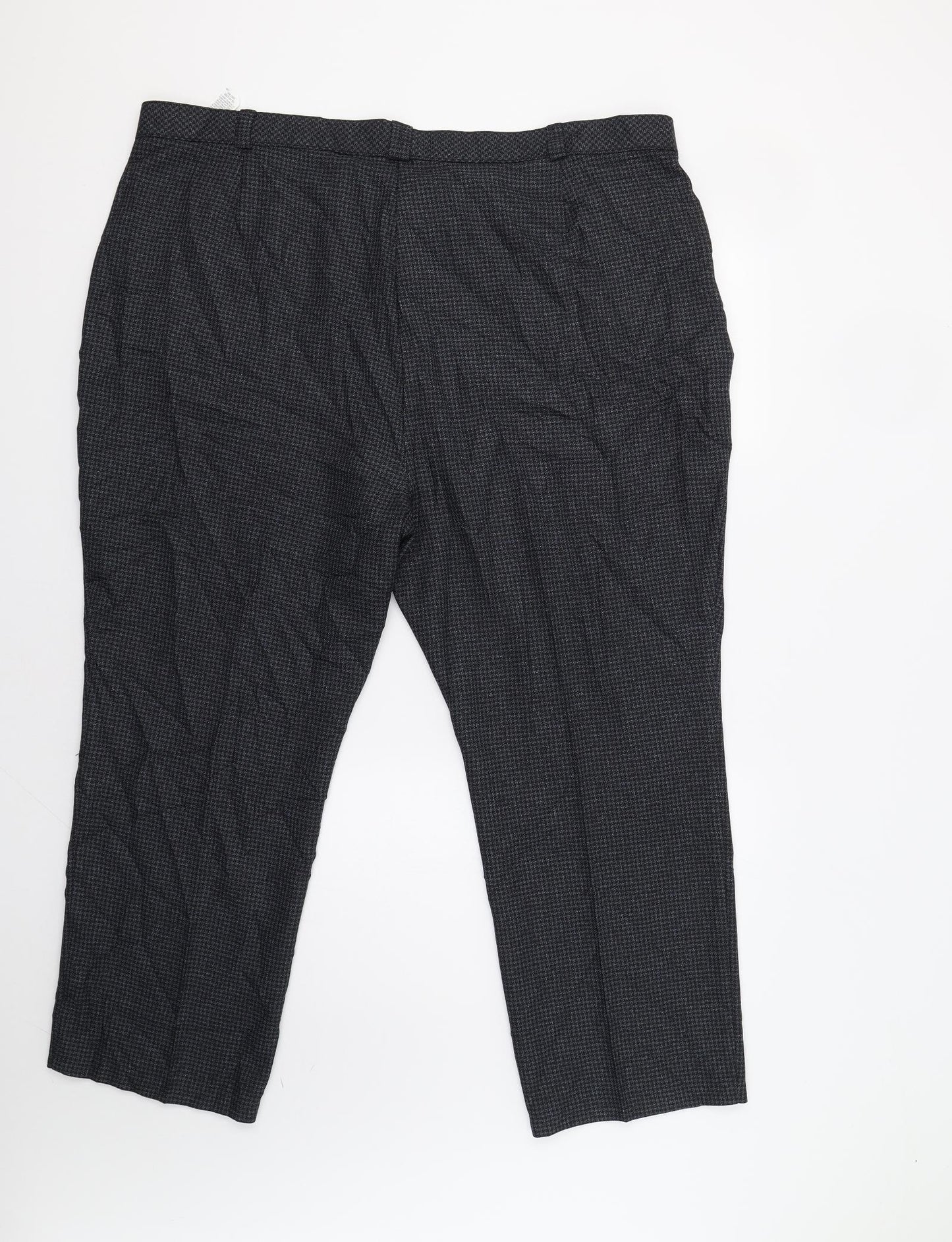 M&S Womens Blue Houndstooth  Dress Pants Trousers Size 24 L27 in