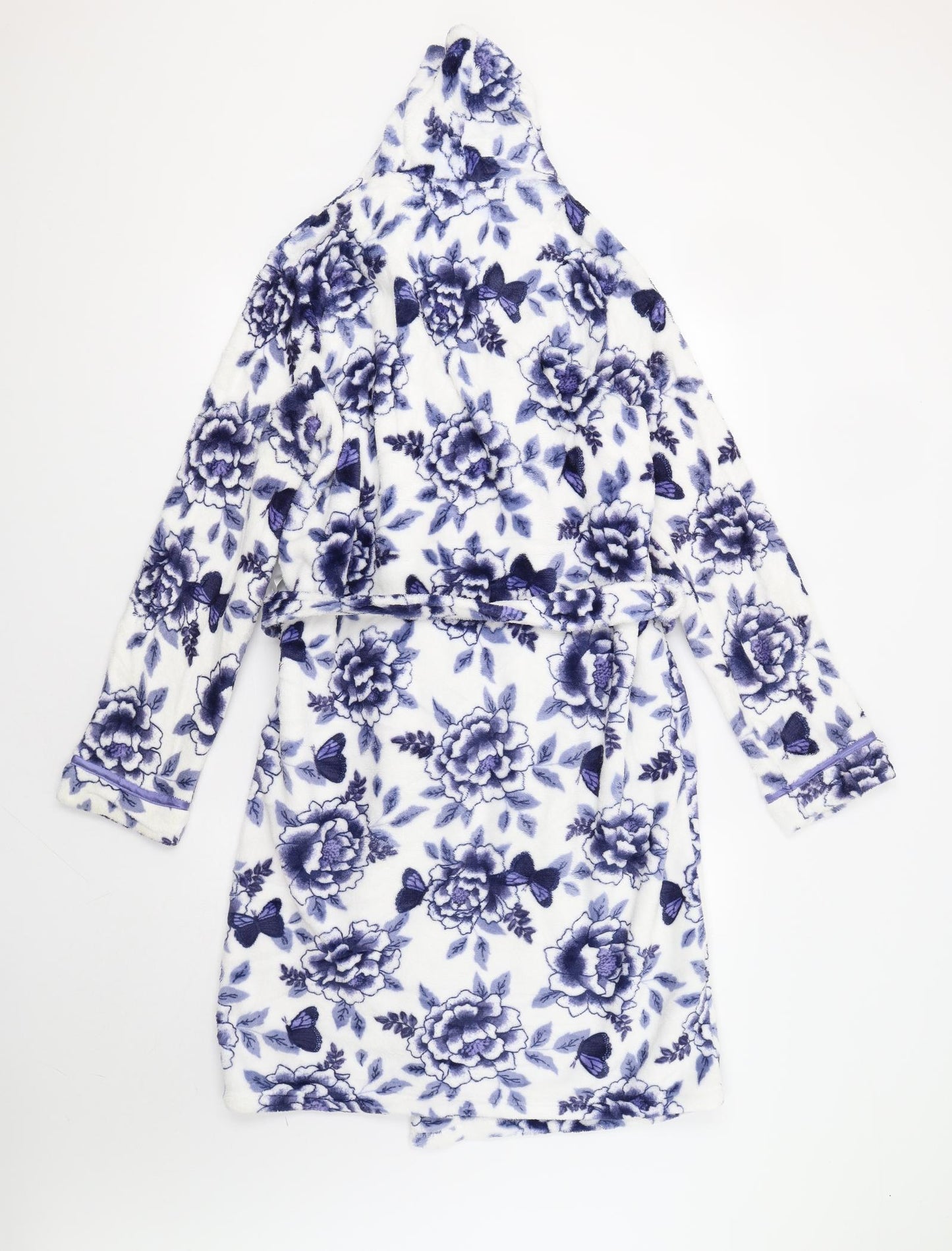 TU Womens White Floral  Kimono Robe Size M