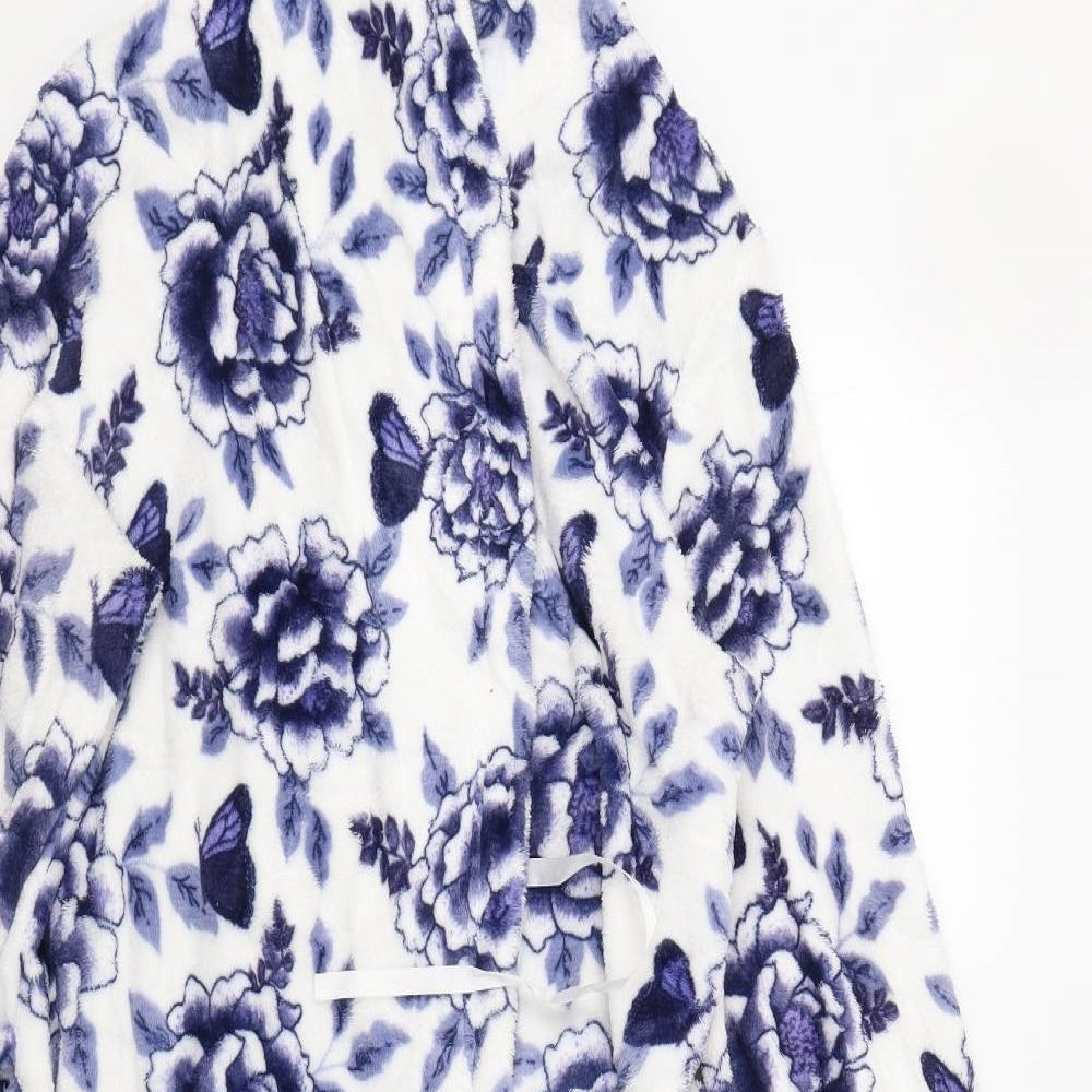 TU Womens White Floral  Kimono Robe Size M