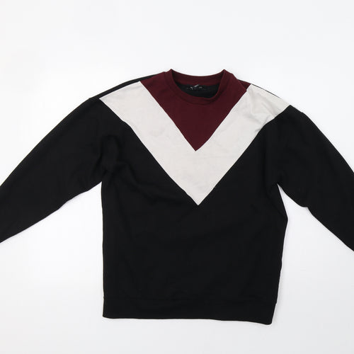 NewLook Womens Black Striped  Pullover Sweatshirt Size S