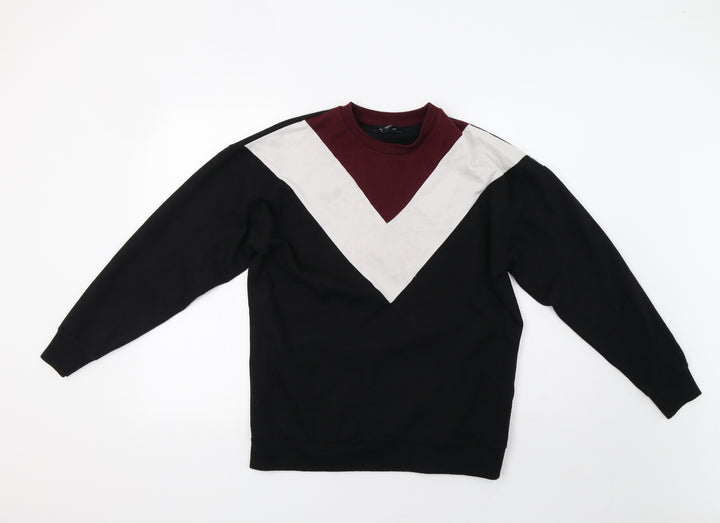 NewLook Womens Black Striped Pullover Sweatshirt Size S