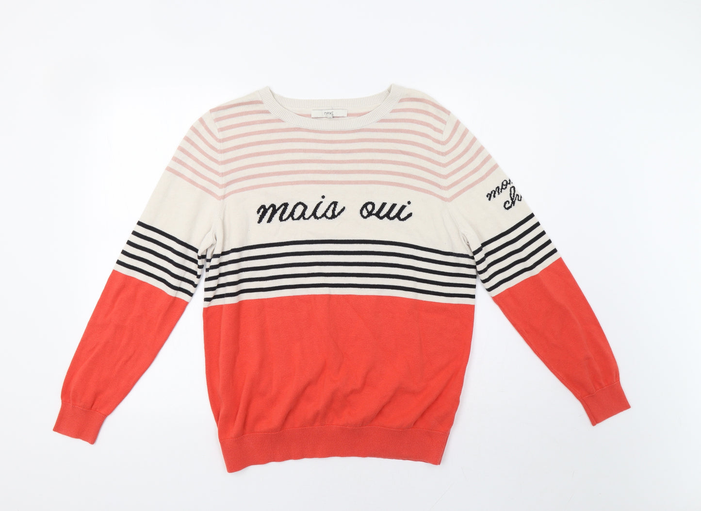 NEXT Womens Orange Striped  Shrug Jumper Size 16