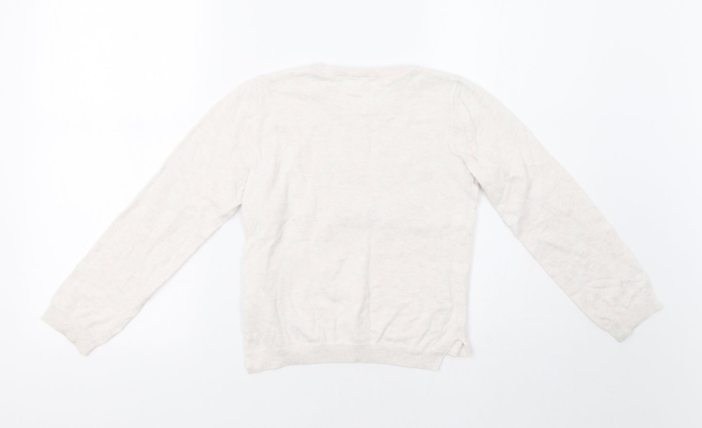 H&M Girls Beige   Pullover Jumper Size 6-7 Years  - Sequin Detail