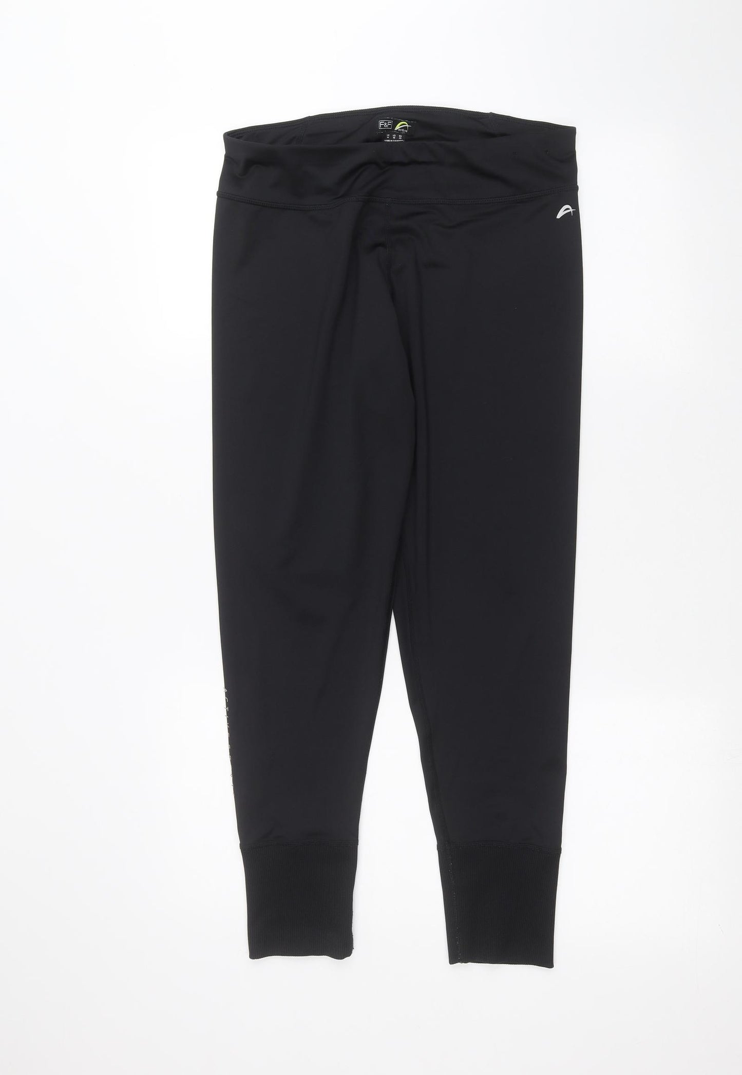 F&F Womens Black   Jogger Leggings Size 14 L23 in