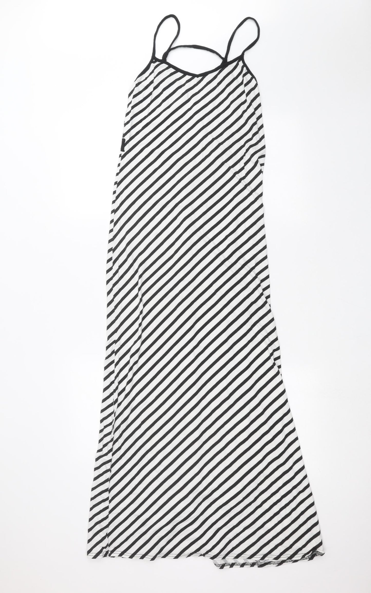 New Look Womens White Striped  A-Line  Size 14