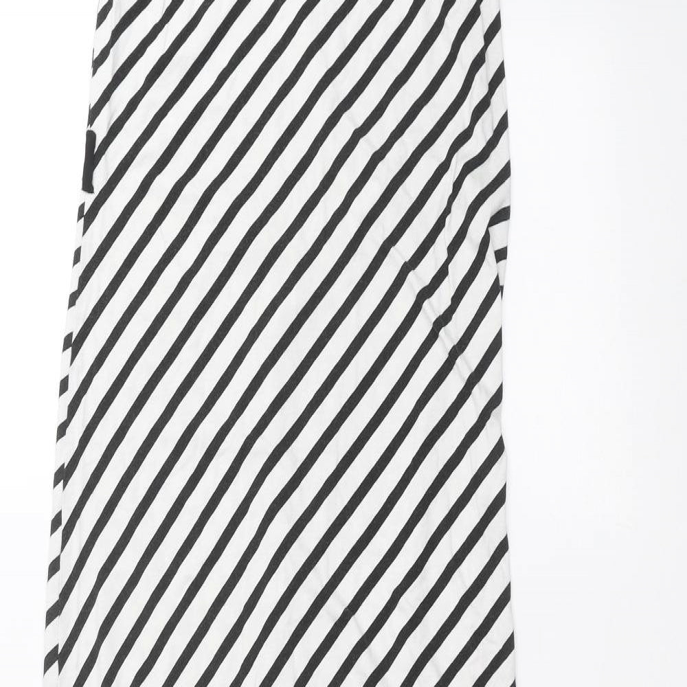 New Look Womens White Striped  A-Line  Size 14