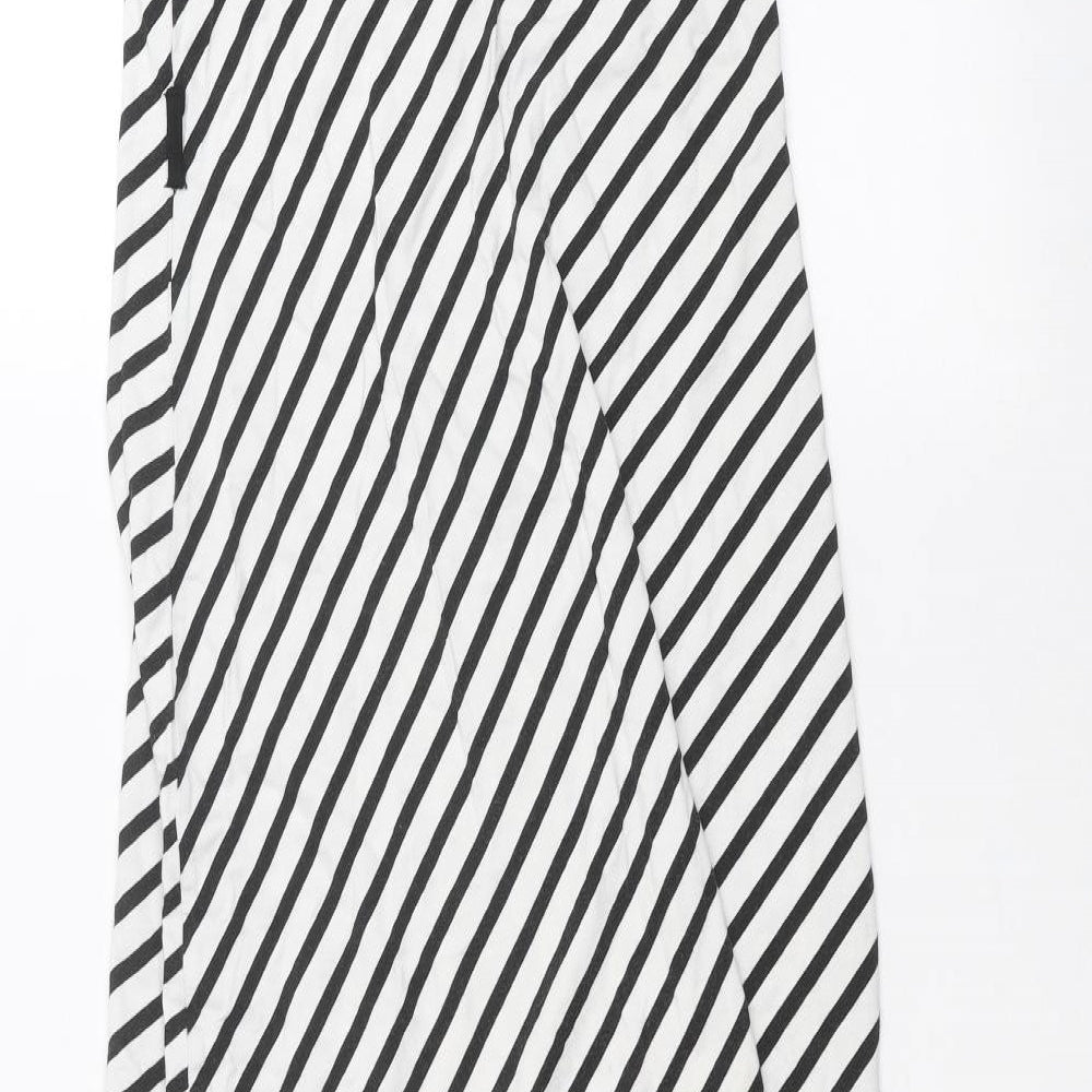 New Look Womens White Striped  A-Line  Size 14