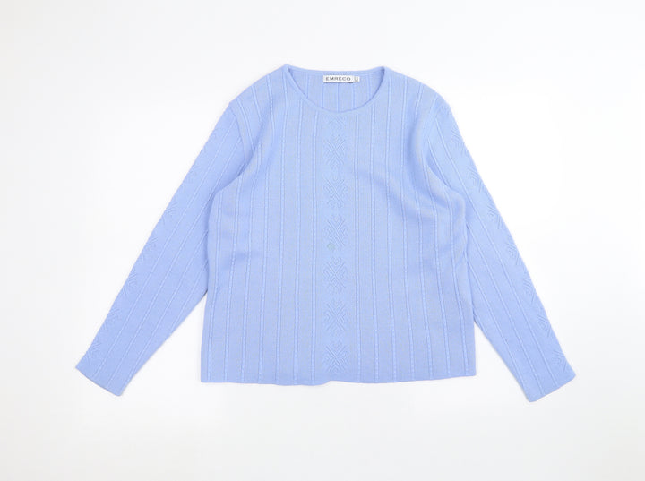 Emreco Womens Blue Pullover Jumper Size 12