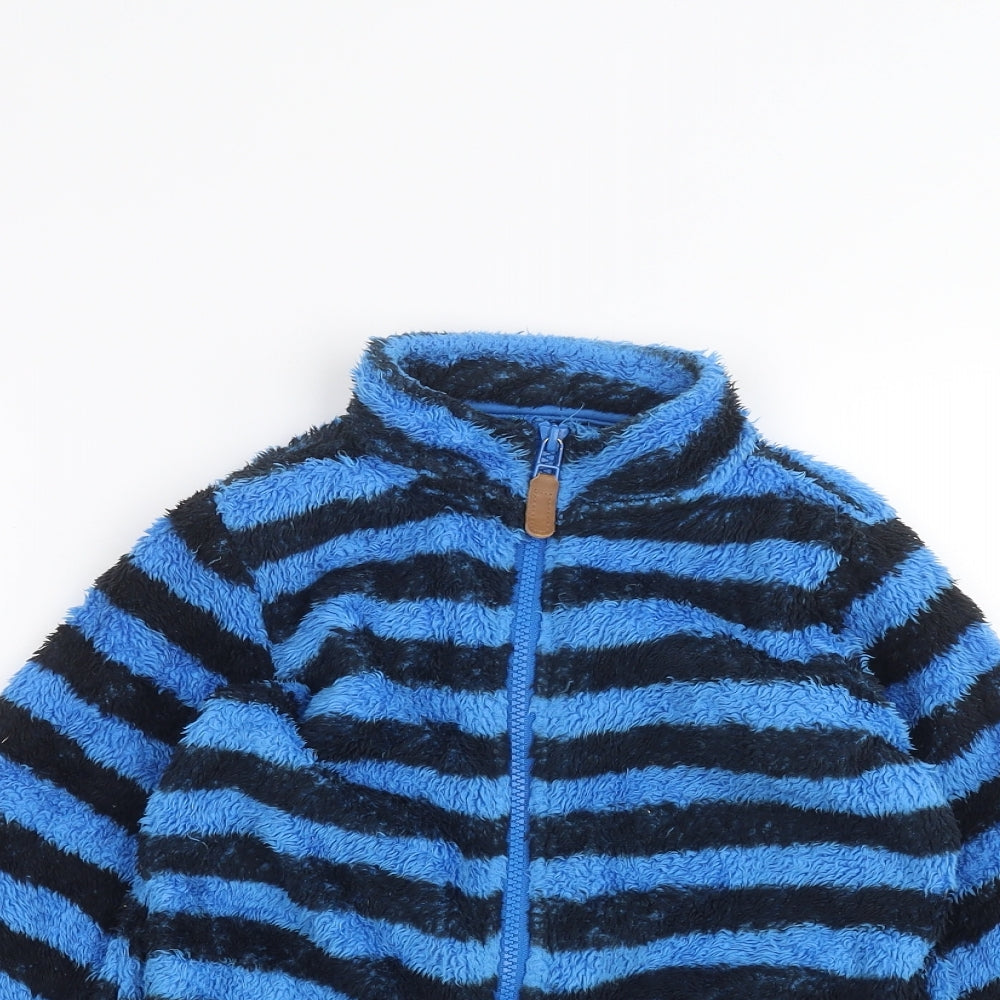 Crane Boys Blue Striped  Full Zip Jumper Size 5-6 Years