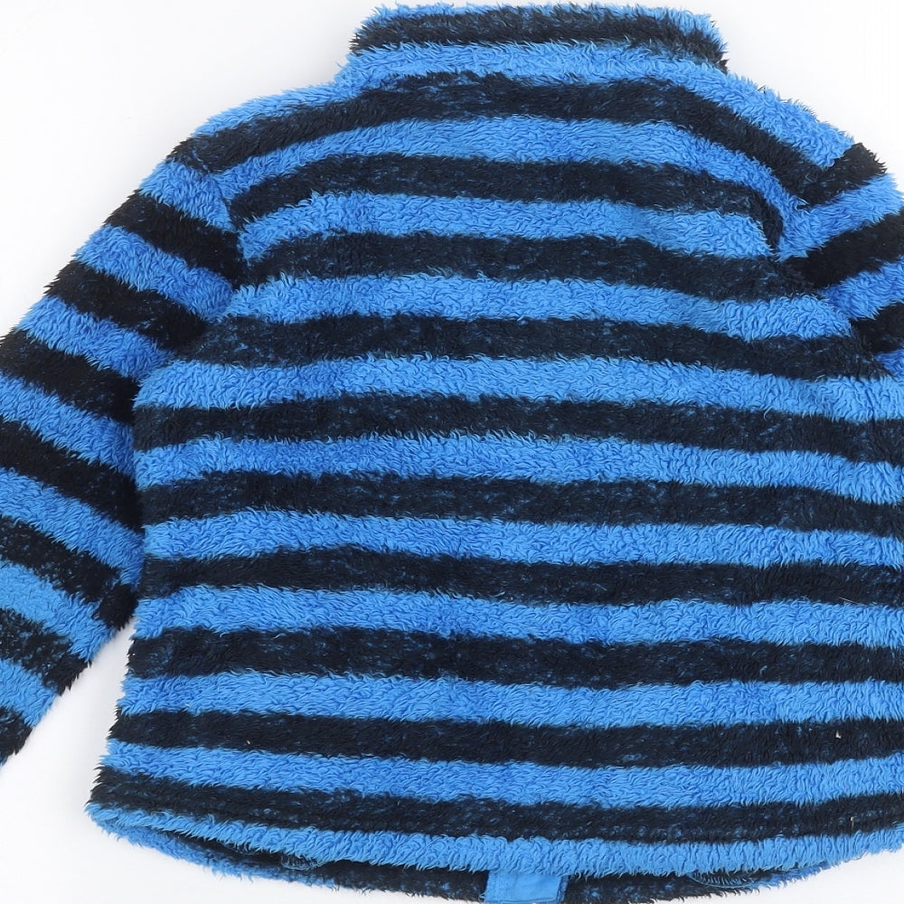 Crane Boys Blue Striped  Full Zip Jumper Size 5-6 Years