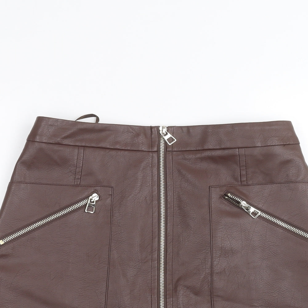 F&F Womens Brown   Mini Skirt Size 8