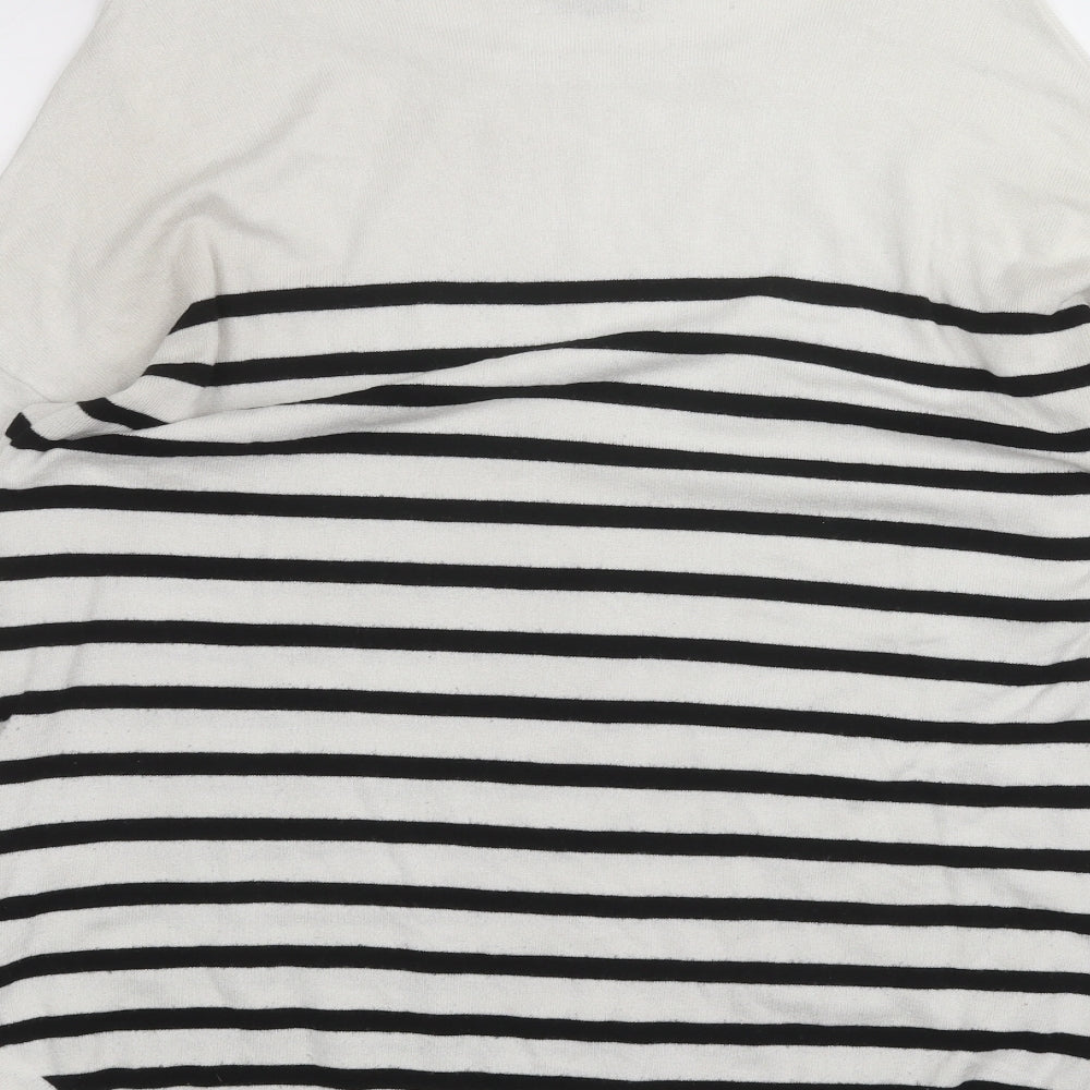 Jaqueline de Yong Womens White Striped  Basic T-Shirt Size M
