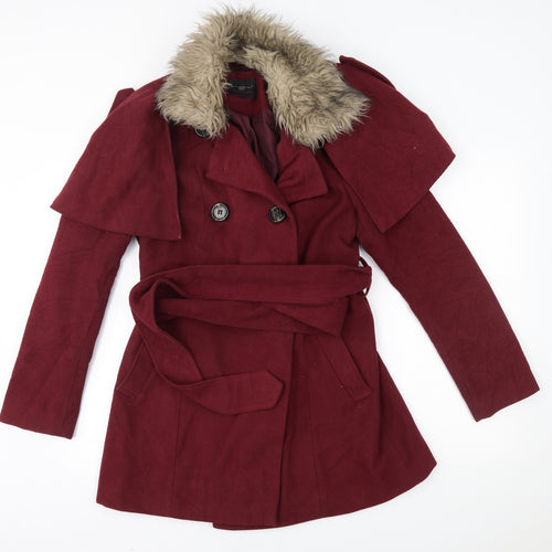 New Look Womens Red   Overcoat Coat Size 12