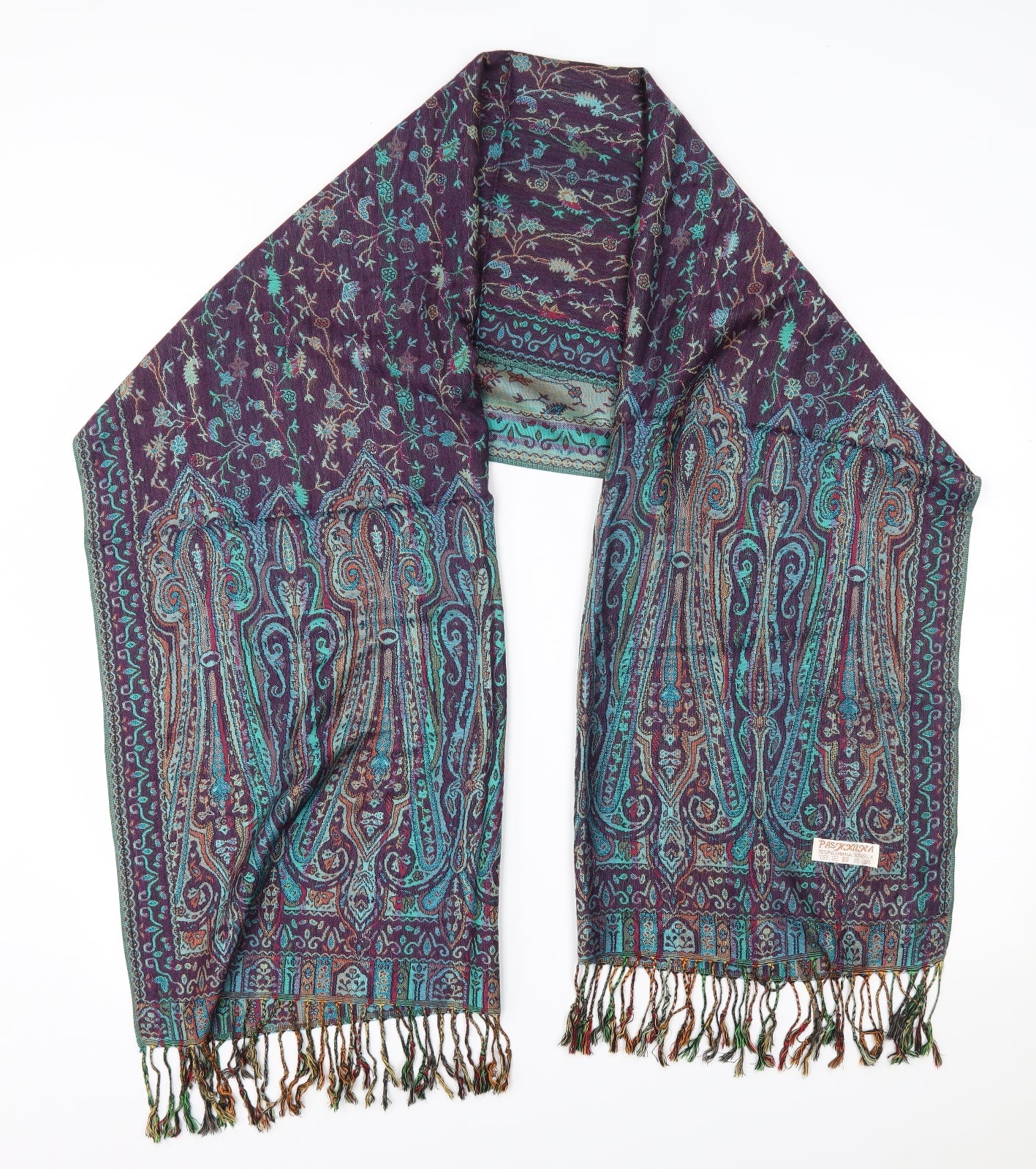 pashmina Womens Purple Fair Isle   Scarf
