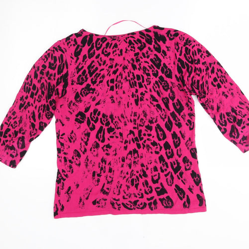 sky designs Womens Pink Animal Print  Pullover Jumper Size 2