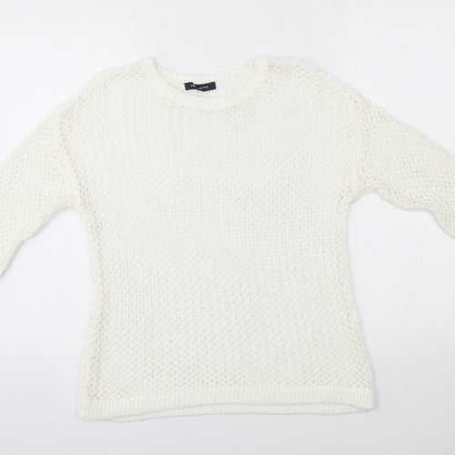 Peacocks Womens White   Pullover Jumper Size S