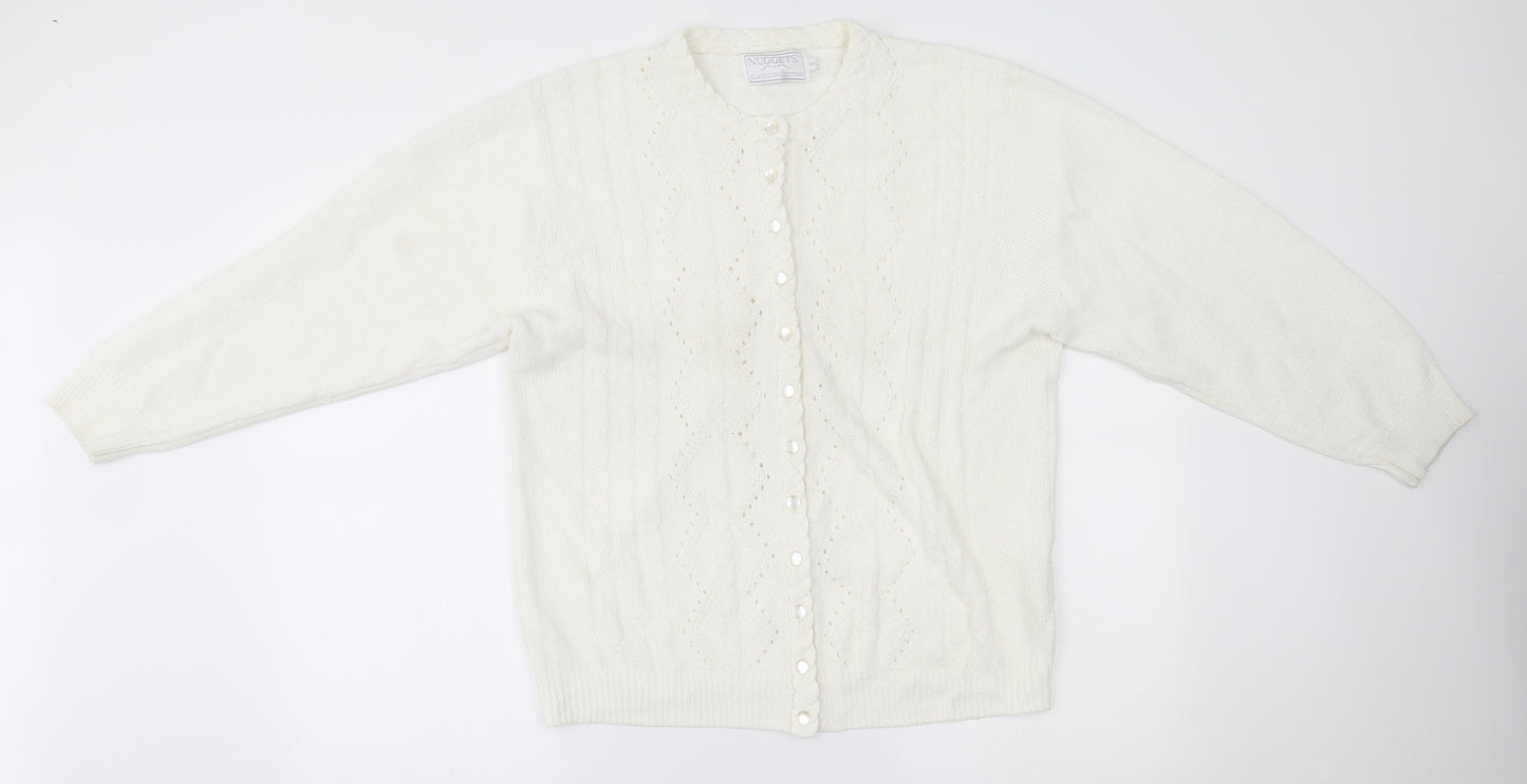 nuggets Womens White   Cardigan Jumper Size M