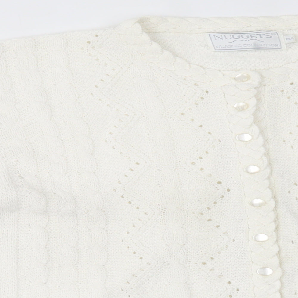 nuggets Womens White   Cardigan Jumper Size M