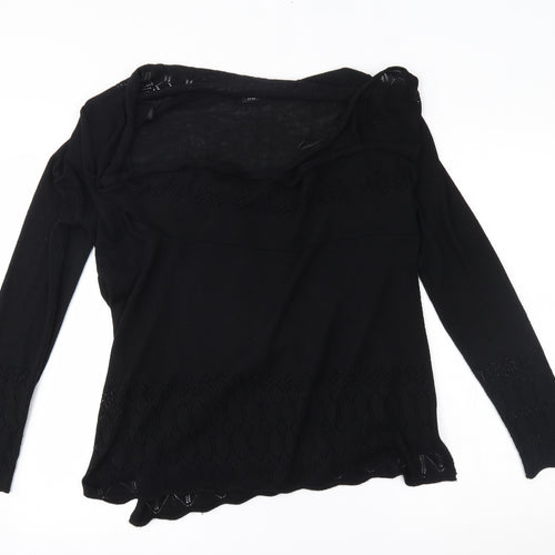 M&Co Womens Black   Wrap Jumper Size M