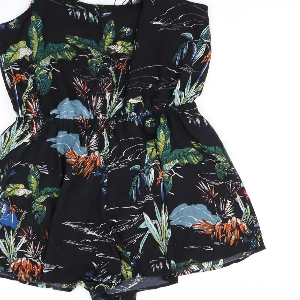 Primark Womens Multicoloured Floral  Playsuit One-Piece Size 16