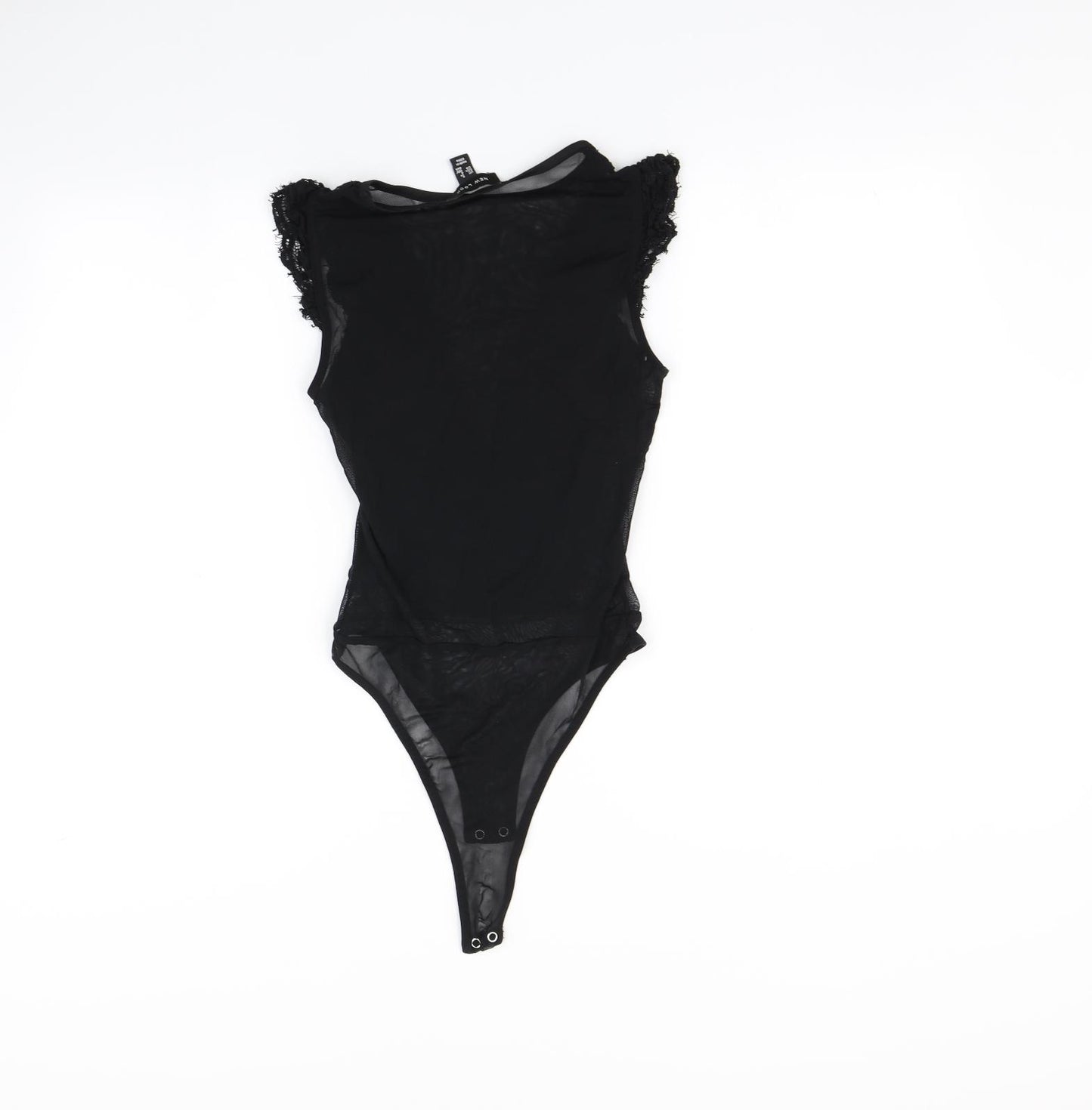 New Look Womens Black   Basic T-Shirt Size 8  - Lace bodysuit